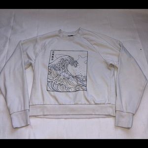 WHITE LA HEARTS CREWNECK